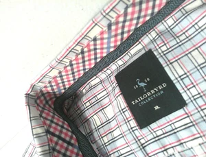 TailorByrd Men's Woven Shirt Size XL Plaid Periwinkle Magenta Black Button Down - Picture 1 of 10