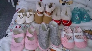 Baby shoes booties native American 1970s and 1990s Scottish tartan fluffy bundle - Picture 1 of 10