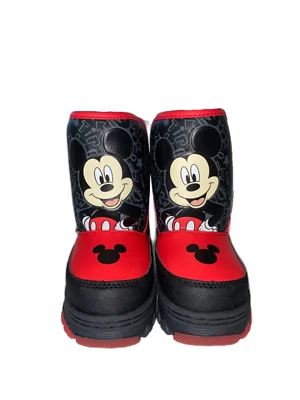 Botas Disney Mickey Mouse Snow Boot Criança Tamanho 7 Vermelho Preto Novo com etiquetas - Imagem 1 de 4