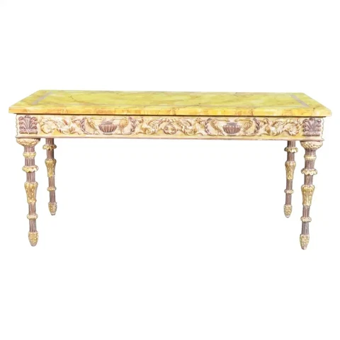 Faux Marble Paint Decorated Console Table in the French Louis XVI Manner Cover