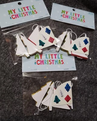 Lote De 3 Miniatura My Little Navidad Papel Adornos Dimensional Rojo Verde  Foto 1 de 3