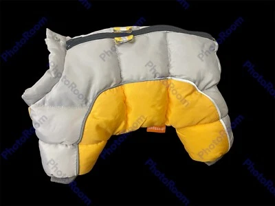 *Yellow & Gray Dress Pet Puffy Puffer Jacket Coat Size Small* - Image 1 of 4