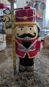 Christmas Holiday Ceramic Nutcracker Cookie Jar/Canister 10.5"x5" - Picture 1 of 6