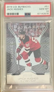 2019 UD BUYBACKS Jack Hughes PSA 10 RC #133/199 NOT YOUNG GUNS UPPER DECK ROOKIE - Picture 1 of 1