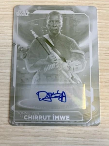 2021 Topps Star Wars Rogue One Printing Plate 1/1 Auto Donnie Yen CHIRRUT IMWE - Picture 1 of 2