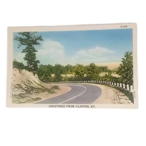 Grüße aus Clinton Kentucky Vintage Souvenir Leinen Postkarte S-1094 - Bild 1 von 2