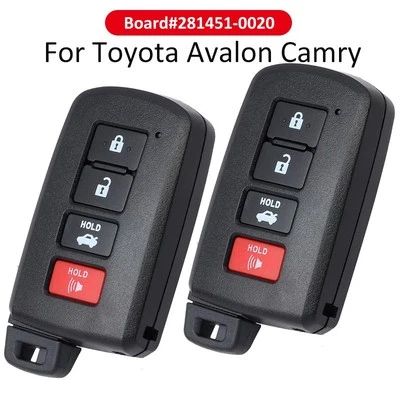 2X Llavero remoto inteligente para Toyota Avalon Camry Corolla HYQ14FBA 281451-0020 G Foto 1 de 2