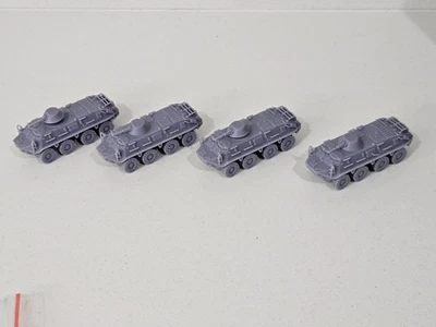 Soviet BTR-60 APCs x4 15mm 1/100 scale 3D printed resin