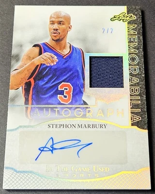 2024 Leaf In The Game Used /2 Patch Auto Stephon Marbury Jersey #IGA-SM1 Knicks - Image 1 of 2