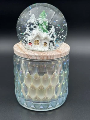 snow globe candle with scenic winter landscape "Sugar Cookie " - Image 1 of 4