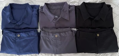 Cherokee Infinity Men's Polo Scrub Set Bundle- Navy, Gray, and Black, Size 2XL - Image 1 of 4
