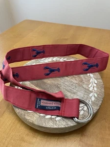 Vineyard Vines Red Belt With Blue Lobsters Size M (40”) - Picture 1 of 2