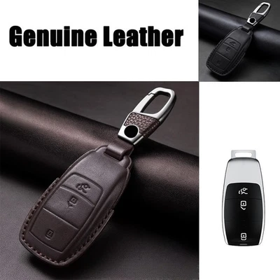 Genuine Leather Car Key Case Cover For Benz E200 E300 S212 S E400 W212 W213 E320 - Image 1 of 4
