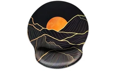 Ergonomic Black Mouse Pad with Wrist Rest - NEW - Image 1 of 2