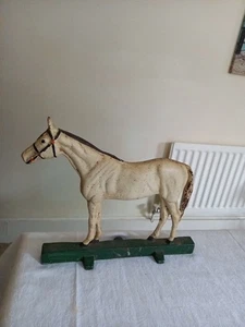 Stunning honest Antique Cast Iron Painted Horse In Bridle Door Stop must see - Picture 1 of 1