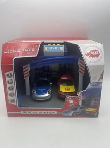 Rescue Station SOS Station Dickie Toys Rare Vintage With Polizei & Fire Dept Car - Picture 1 of 7