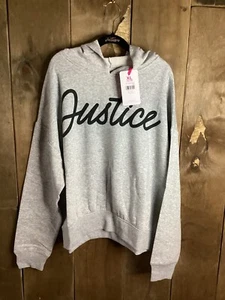 Justice Gray Hoodie Girls Size XL (16/18) - Picture 1 of 2