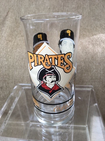 1990s PITTSBURGH PIRATES Elby's COCA-COLA 16oz Glass Jose Lind Jim Scott 6" Cover