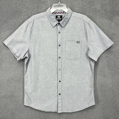 Ecko Unltd Shirt Mens XL Gray Casual button Up Short Sleeve pocket Twill - Image 1 of 4