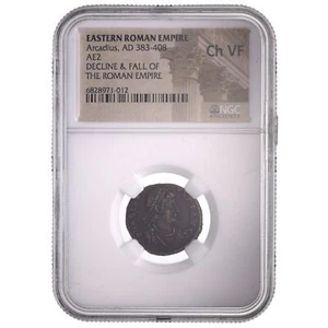 Rare Arcadius Roman AE2 Coin (AD 383-408) - NGC Certified (CH-VF) - Picture 1 of 2