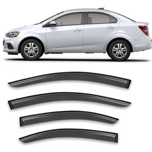 Visera de ventana deflectora de ventana 4 piezas para Chevrolet Sonic Sedán 2012-2020 - Imagen 1 de 9