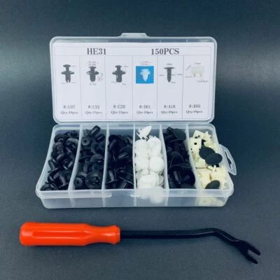 150 PCS Box Set Bumper Fender Liner Push Type Retainer Clips with Tool for Kia - Image 1 of 3