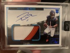 2021 Panini One Justin Fields RC 3 Color RPA 10/25 Patch On Card AUTO Encased