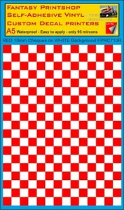 Cuadros Rojo Cuadrados 10mm Encendido Vinilo Blanco Adhesivo Transferencias - Bild 1 von 9