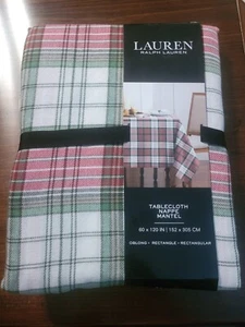 Ralph Lauren TARTAN PLAID 60 x 120" Red, Green, White Tablecloth -- NWT - Picture 1 of 3