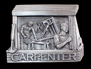 CARPENTER GÜRTELSCHNALLE DETAILLIERT C & J ZINN HERGESTELLT IN DEN USA - Bild 1 von 2