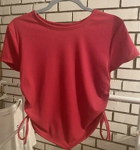 Just Polly New York Junior LG Hemd gerippt seitlich zum Binden Fuchsia/Magnete pink neu mit Etikett - Bild 1 von 6