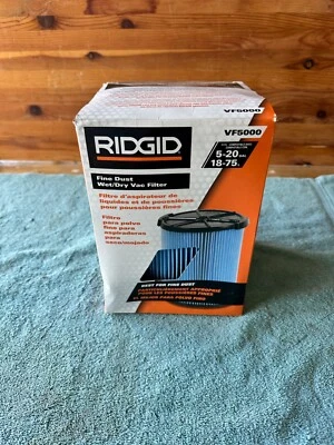 Ridgid 3 Layer Fine Dust Pleated Wet/Dry Vac Vacuum Filter VF5000 NIB - Image 1 of 4
