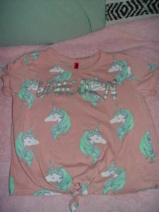 Love Peace Lipgloss Pink Unicorn Top Size  M (10/12) - Picture 1 of 12