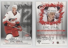 2003 Pacific Private Stock Titanium Retail Jersey Number Eric Staal Rookie RC