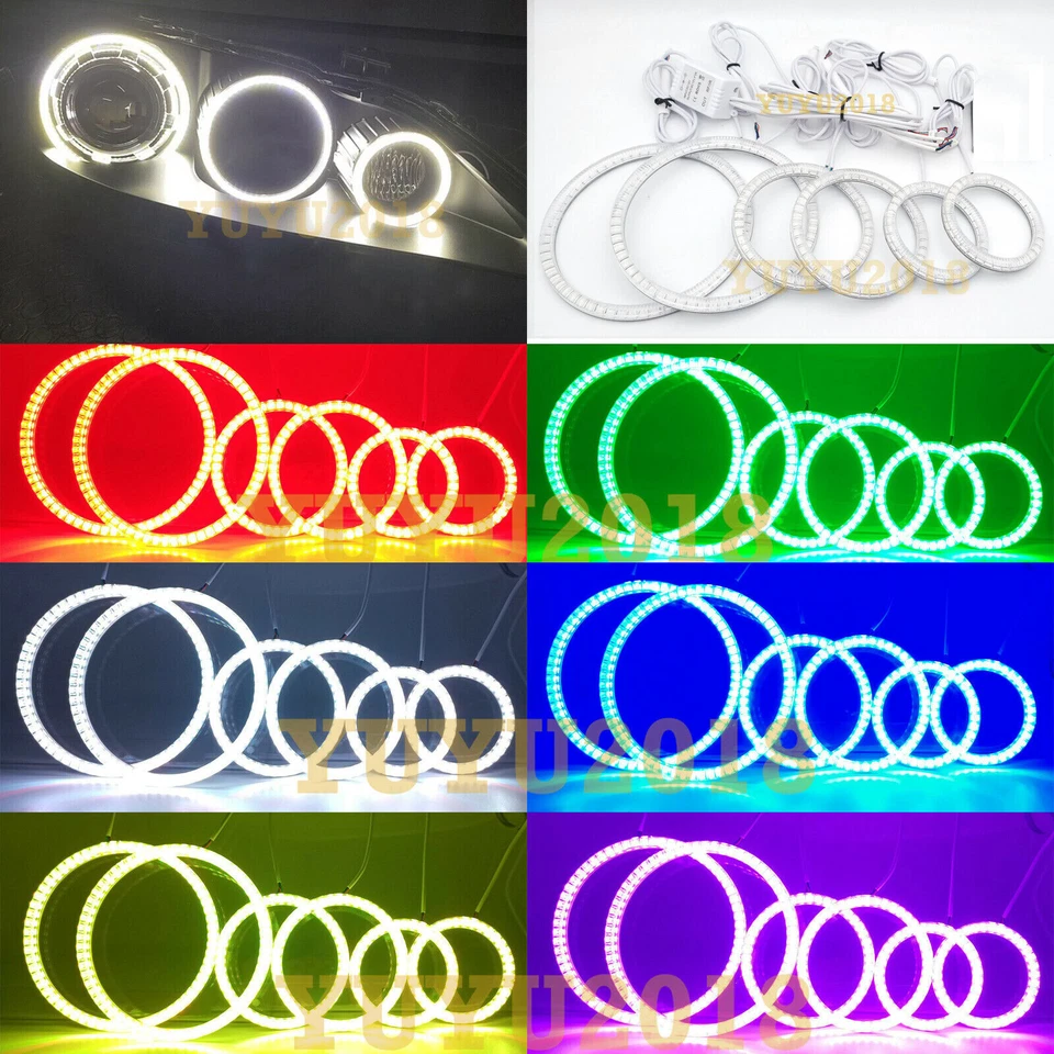 Anillo halo RGB 6 para Alfa Romeo 147 05-10 faro ojo de ángel DRL lámpara bluetooth Foto 1 de 4