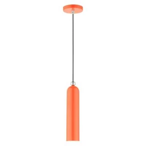 Livex Lighting Ardmore Pendant 75"L Adjustable Hanging Length In Shiny Orange - Picture 1 of 9
