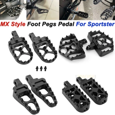 MX Style Foot Pegs Footrests Pedal For Harley Sportster 1200 883 XL 48 Iron 72 - Image 1 of 4