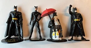 BATMAN RETURN PVC Figure Batman x2 Catwoman Pinguino 1992 applausi VINTAGE RARO - Foto 1 di 13