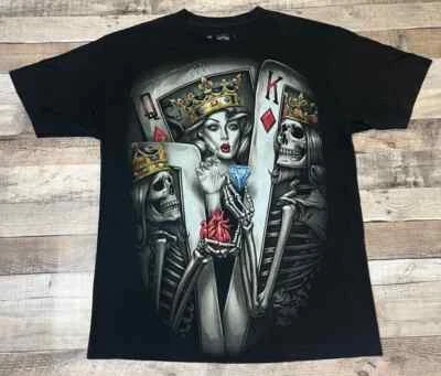 Camisa OG Abel Para Hombre Grande Negra Rey Reina Amor Y Austre Punk Grunge Tarjetas Y2k Foto 1 de 4