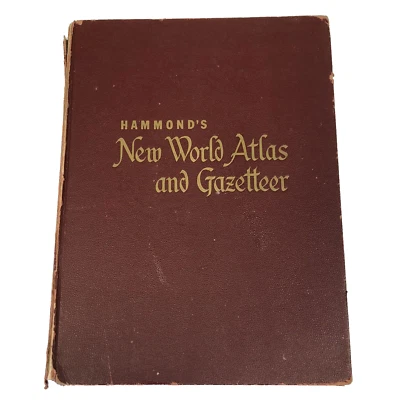 Vtg 1954 Hammond's New World Atlas and Gazetteer Sears Book Club Hardback READ - Image 1 of 4