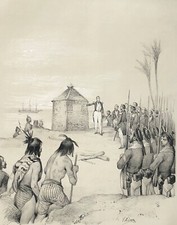 Jean-François Galaup Comte de La Pérouse 1741-1788 in Vanikoro 1840 print