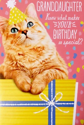 Tarjeta de felicitación de cumpleaños nieta maravillosa tan especial 5"x7" sello grande Foto 1 de 4