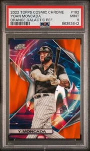 2022 Topps Cosmic Chrome Yoan Moncada Orange Galactic Refractor PSA 9 Mint - Picture 1 of 3