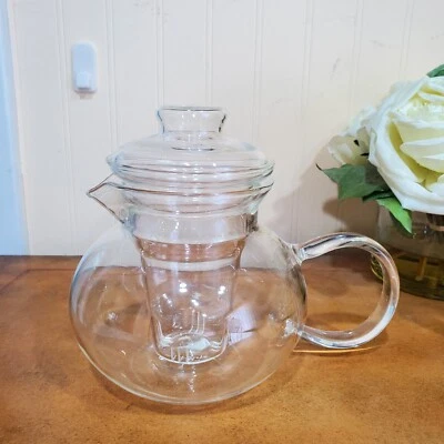 PRIMULA Clear Glass Teapot 5 Cup With Infuser And Lid 6 X 6.5” 40 Oz  - Image 1 of 4