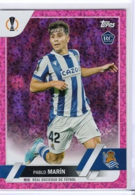 2023 Topps Pablo Marin Rookie RC Pink Sparkle Real Sociadad #145 - Image 1 of 2