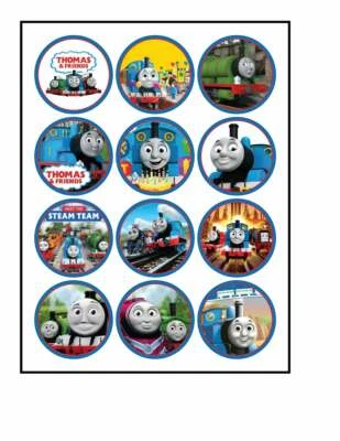 Topper de cupcake pré-cortado Thomas and Friends imagem comestível - Imagem 1 de 3