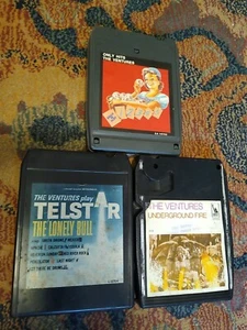 The Ventures (3) 8-Track Tapes ONLY HITS! TELSTAR UNDERGROUND FIRE Rare Surf  UA - Picture 1 of 13
