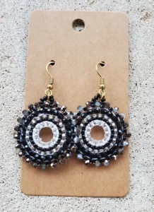 Bunte handgefertigte Perlenkreis Boho Ohrringe Thailand - Bild 1 von 1
