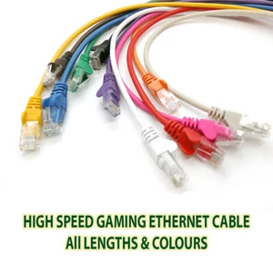 RJ45 Cat6 Ethernet Cable Network Lead LAN Patch for PS4 PS5 Xbox X Series Lot - Picture 1 of 22