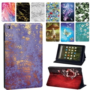 Printed Leather Stand Tablet Cover Case For Amazon Fire HD 10/10 Plus /Max 11 - Picture 1 of 23